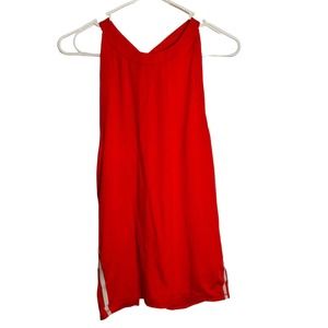 ATHLETA‎ TANK TOP POWER CHI HIGH NECK RACERBACK Y NEON PINK CORAL SIZE S